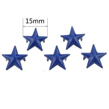 100 τμχ 15mm Pentagram Candy Colors Star Rivets for Leather Craft Studs with Claws Nailhead Punk Rock Spike Accessions