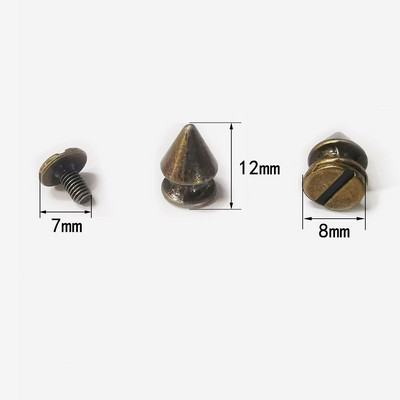 20tk/komplekt 8*12mm Bullet Rivet Fashion Metal Punk Rock värvilised naelad ja naastud needid nahast isetegemise tarvikute jaoks