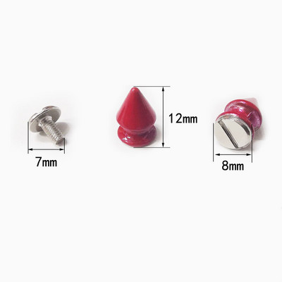 20tk/komplekt 8*12mm Bullet Rivet Fashion Metal Punk Rock värvilised naelad ja naastud needid nahast isetegemise tarvikute jaoks