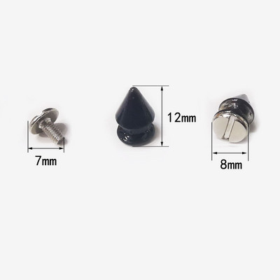 20tk/komplekt 8*12mm Bullet Rivet Fashion Metal Punk Rock värvilised naelad ja naastud needid nahast isetegemise tarvikute jaoks