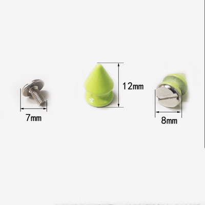 20tk/komplekt 8*12mm Bullet Rivet Fashion Metal Punk Rock värvilised naelad ja naastud needid nahast isetegemise tarvikute jaoks