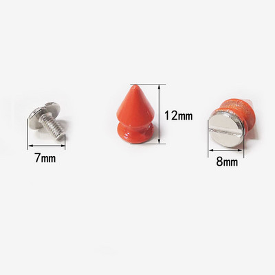 20tk/komplekt 8*12mm Bullet Rivet Fashion Metal Punk Rock värvilised naelad ja naastud needid nahast isetegemise tarvikute jaoks