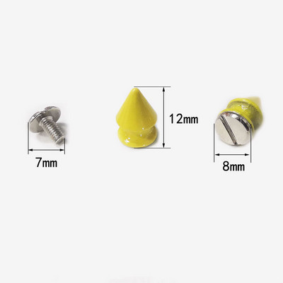 20tk/komplekt 8*12mm Bullet Rivet Fashion Metal Punk Rock värvilised naelad ja naastud needid nahast isetegemise tarvikute jaoks