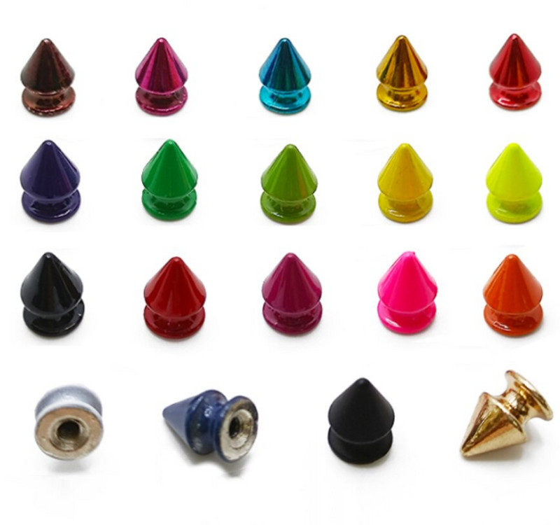 20tk/komplekt 8*12mm Bullet Rivet Fashion Metal Punk Rock värvilised naelad ja naastud needid nahast isetegemise tarvikute jaoks