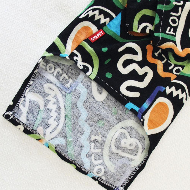 Priedušné bavlnené tričko pre domáce zvieratá s graffiti dizajnom, obojstranné tričko na jar