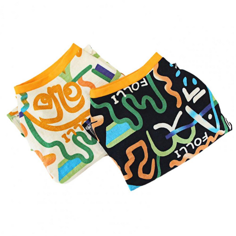 Priedušné bavlnené tričko pre domáce zvieratá s graffiti dizajnom, obojstranné tričko na jar