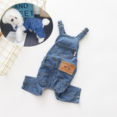 2022 Дрехи за френски булдог за дрехи за кучета Дънков гащеризон за кучета Дрехи за домашни любимци за кучета Дрехи за домашни любимци Зимно каубойско палто за чихуахуа