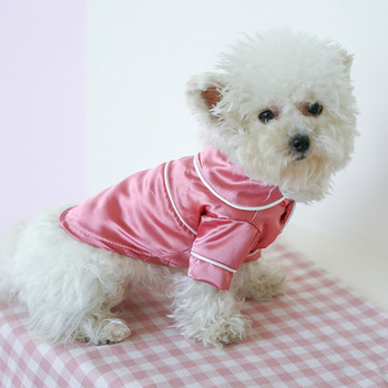 Ρούχα για κατοικίδια Πιτζάμες Γαλλικά μπουλντόγκ Ρούχα πιτζάμες για σκύλους Μεταξωτά μαλακά πουκάμισα Σαλόνια Ρούχα για κουτάβια για μικρές γάτες Teddy Yorkie