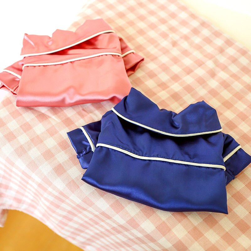 Oblečenie na pyžamo pre domáce zvieratá, oblečenie na pyžamo pre francúzskych buldočkov, oblečenie na pyžamo pre psov, hodvábne mäkké košele, domáce oblečenie pre šteniatka, malé plyšové yorkshirské mačky