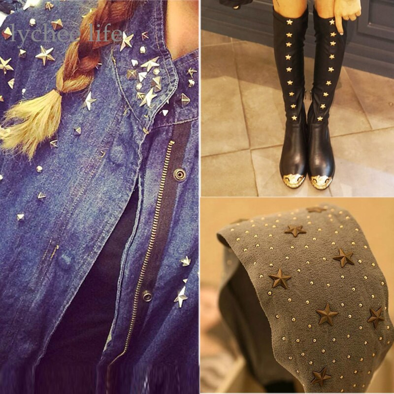 10 ks/sada hviezdicových skrutiek, nitovacích klincov, kožených skrutiek, nitovacích klincov pre kožené topánky, tašky, opasok, odevné doplnky