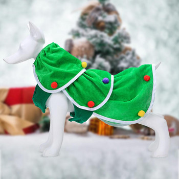Νέο φούτερ για κατοικίδια 2021 Ρούχα αμάνικο πουλόβερ για σκύλους Πράσινα ρούχα χριστουγεννιάτικου δέντρου Βελούδινο ύφασμα Άνετα ρούχα για σκύλους