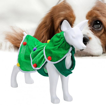 Νέο φούτερ για κατοικίδια 2021 Ρούχα αμάνικο πουλόβερ για σκύλους Πράσινα ρούχα χριστουγεννιάτικου δέντρου Βελούδινο ύφασμα Άνετα ρούχα για σκύλους