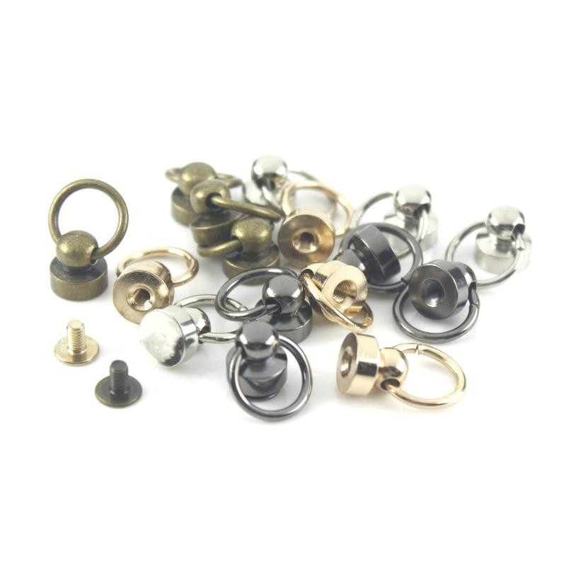 20 tk 9mm metallist täisnupuga O rõngas ümmargune peatapp Screwback Nahk Craft Nael Rivet Craft telefoniümbrise dekoor Aksessuaarid.