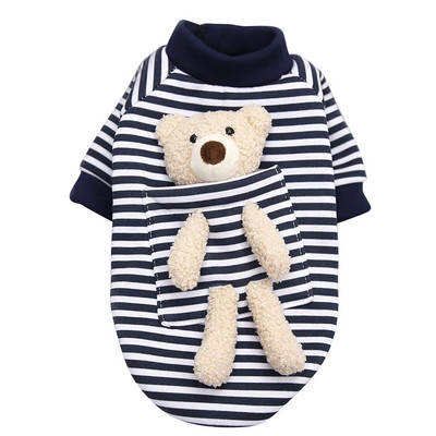 Haine pentru animale de companie, toamnă iarnă, hanorac cald pentru cățeluș, pisicuță, drăguț de desene animate, câine, pisică, pulover, top cu buzunar, urs, animale de companie.