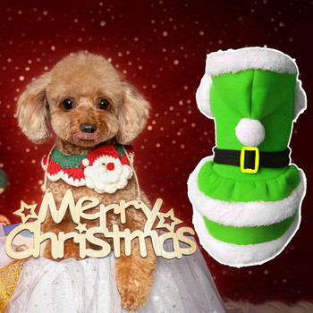 Ντύσιμο Fleece Pet Xmas Party Αστεία ρούχα Άγιου Βασίλη Καπέλο χειμερινά ρούχα Προμήθειες για κατοικίδια