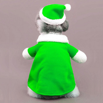 Ντύσιμο Fleece Pet Xmas Party Αστεία ρούχα Άγιου Βασίλη Καπέλο χειμερινά ρούχα Προμήθειες για κατοικίδια