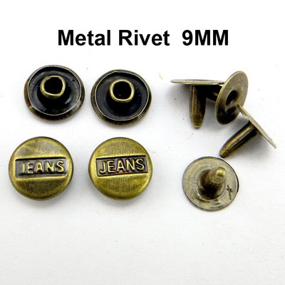 50TK 9MM vask pronksi toon teksakaunistus NEED Nööbid Õmblemine Riided Aksessuaarid Kott Sobib pükstele Needid MR-029