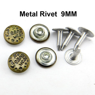 50TK 9MM vask pronksi toon teksakaunistus NEED Nööbid Õmblemine Riided Aksessuaarid Kott Sobib pükstele Needid MR-029