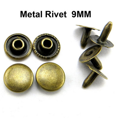 50TK 9MM vask pronksi toon teksakaunistus NEED Nööbid Õmblemine Riided Aksessuaarid Kott Sobib pükstele Needid MR-029