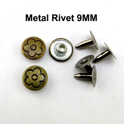 50TK 9MM vask pronksi toon teksakaunistus NEED Nööbid Õmblemine Riided Aksessuaarid Kott Sobib pükstele Needid MR-029