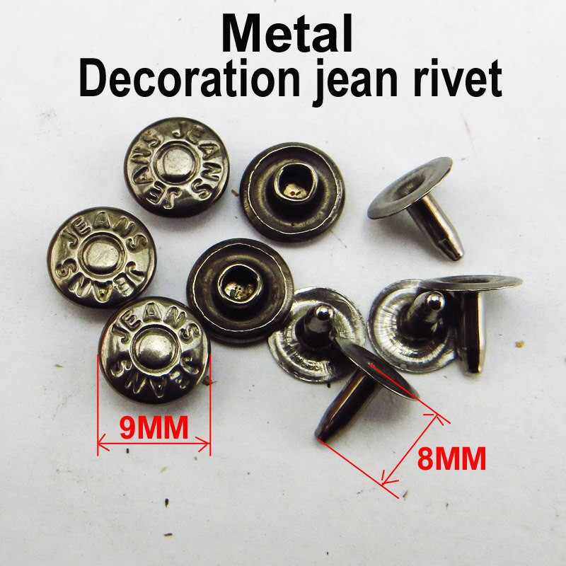 50TK 9MM vask pronksi toon teksakaunistus NEED Nööbid Õmblemine Riided Aksessuaarid Kott Sobib pükstele Needid MR-029