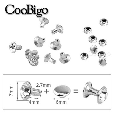 100 komplekti kivikristallneedid topeltkork-naastud DIY käsitöö riided kingakott Nahkkaunistus rõivaste õmblemine teemantpuurnael