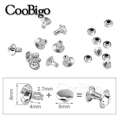 100 komplekti kivikristallneedid topeltkork-naastud DIY käsitöö riided kingakott Nahkkaunistus rõivaste õmblemine teemantpuurnael