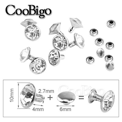 100 komplekti kivikristallneedid topeltkork-naastud DIY käsitöö riided kingakott Nahkkaunistus rõivaste õmblemine teemantpuurnael