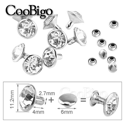 100 komplekti kivikristallneedid topeltkork-naastud DIY käsitöö riided kingakott Nahkkaunistus rõivaste õmblemine teemantpuurnael