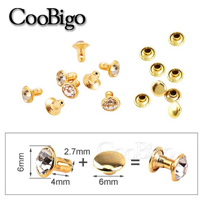 100 komplekti kivikristallneedid topeltkork-naastud DIY käsitöö riided kingakott Nahkkaunistus rõivaste õmblemine teemantpuurnael