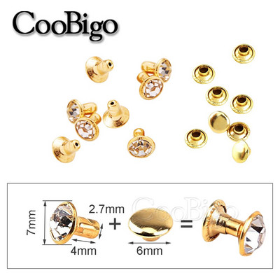 100 komplekti kivikristallneedid topeltkork-naastud DIY käsitöö riided kingakott Nahkkaunistus rõivaste õmblemine teemantpuurnael