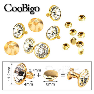 100 komplekti kivikristallneedid topeltkork-naastud DIY käsitöö riided kingakott Nahkkaunistus rõivaste õmblemine teemantpuurnael