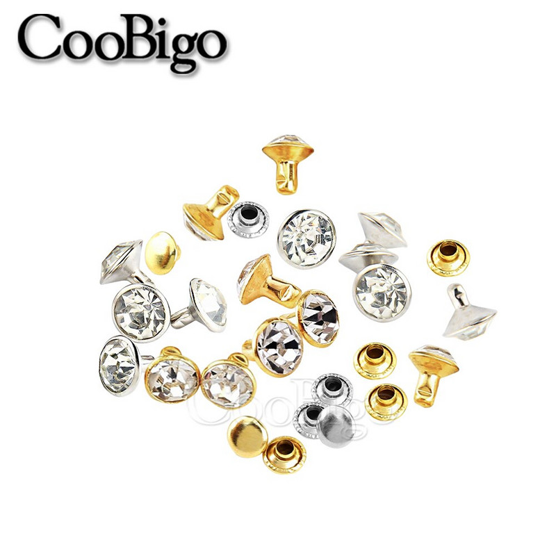 100 komplekti kivikristallneedid topeltkork-naastud DIY käsitöö riided kingakott Nahkkaunistus rõivaste õmblemine teemantpuurnael