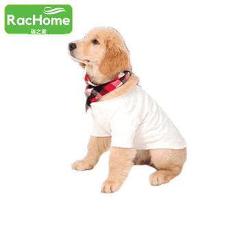 Sl Καλοκαιρινό κουτάβι κενό πουκάμισο σκυλιών Ρούχα μαλακά μονόχρωμα μπλουζάκια για σκυλάκια + μπαντάνα σαλιάρες μπλουζάκια με πάτο γάτας Μικρά σετ ρούχων για σκύλους