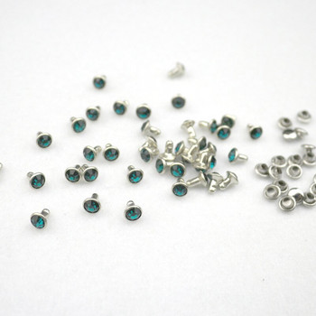 30-100 σετ 6 χιλιοστών Έγχρωμο κρύσταλλο Διακοσμητικό Rhinestone Ριτσίνια ενδυμάτων Diamante Studs DIY Crafts Δερμάτινη τσάντα Διακόσμηση Spikes Καρφί για γυαλί τρυπάνι