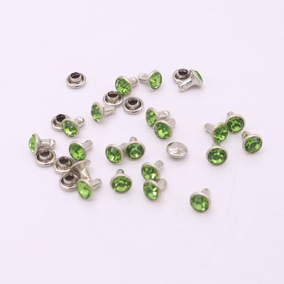 30-100Komplektid 6mm värviga kristalläärisega kivist rõivad needid Diamante naastud DIY käsitöö nahast kott Dekoor naelad klaas puur nael