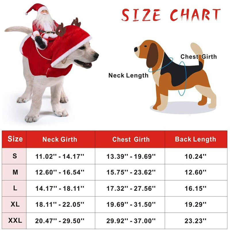 Коледни дрехи за домашни кучета Дрехи за езда на Дядо Коледа Коледен декор за домашни любимци Коледни разходки с кучета Екскурзии от първа необходимост