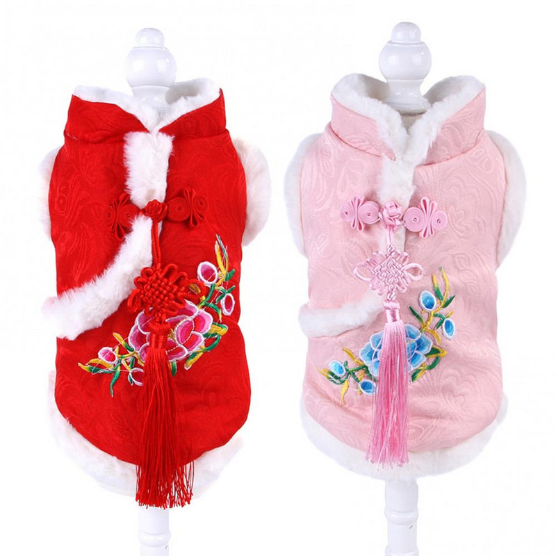 Costum Tang pentru pisoi Haine pentru animale de companie Festivalul de primăvară Câine Pisică Haina cu imprimeu de flori Cățeluș