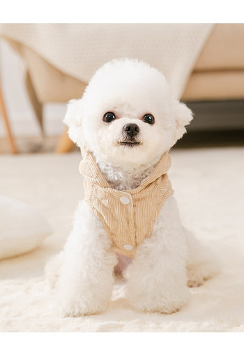 Φθινοπωρινό χειμερινό κοστούμι με κουκούλα Βαμβακερά ρούχα σκυλιά Ζεστά ρούχα για σκύλους μικρού και μεσαίου μεγέθους