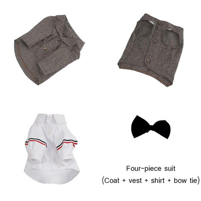 Peokleitide kostüüm koerakomplektid Koerte talveriided väikestele koertele 4-osaline komplekt Chihuahua jope Prantsuse buldogi kutsika mantel lemmikloomade riided