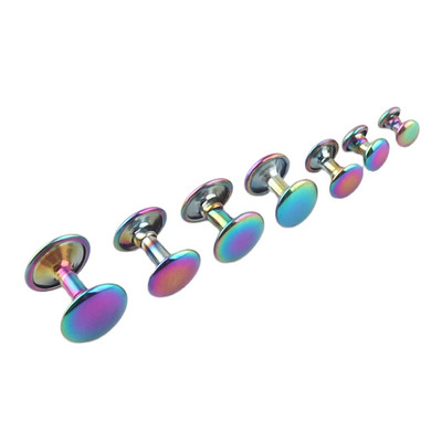 20 КОМПЛЕКТА Нитове с двойна капачка Rainbow, шпилки Кожени занаяти за закопчаване на нитове Щракащи зъбци шпилки бърз нит-5-12MM