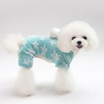 Φθινοπωρινές και χειμερινές φόρμες για σκύλους για σκύλους κατοικίδιων ζώων με πεντάκτινους μοτίβο αστέρι ρούχα για το χειμώνα που κρατά ζεστό Μαλακό βαμβακερό παλτό με κουκούλα