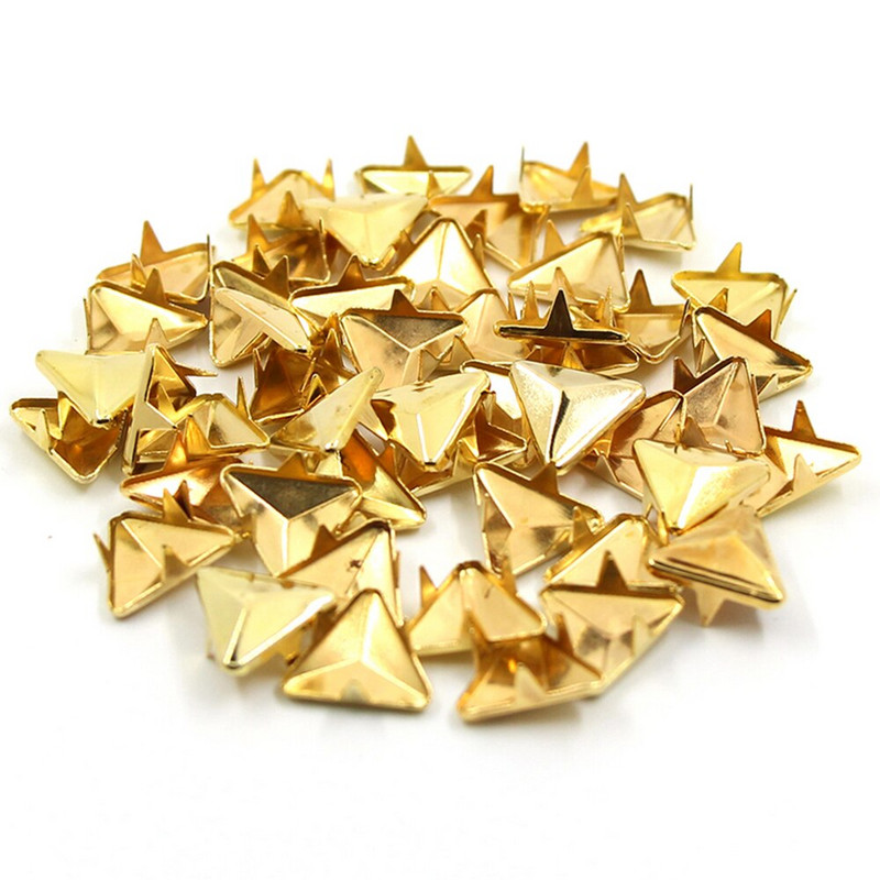 12/16MM Metalne zakovice s tri kandže Trokutaste zakovice za kožne dodatke 100 komada šarenih zakovica za kandže za DIY torbe Cipele