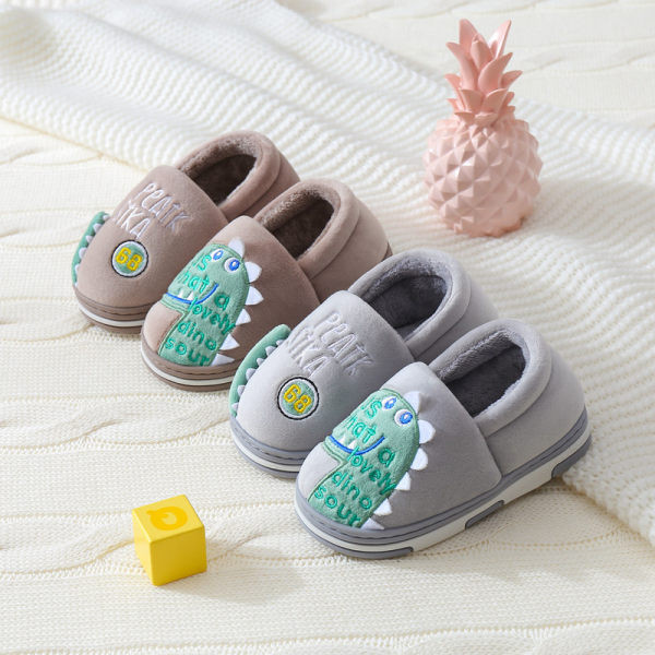 Casual παντόφλες για αγόρια με κέντημα και ζεστή φόδρα