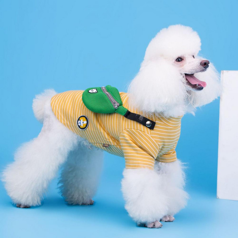 Unikaalne lemmiklooma vesti triibuline disain Nahasõbralik puuvillane ümarkaela seljakoti dekoratiivvest koerale, mis on teie koeral mugav kanda