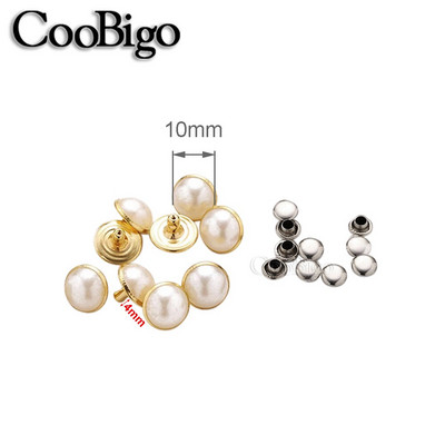 100x Imitatsioonipärlid neetidega Naastudega Nahkkott Kingad Rõivad Käsitöö Dekoratsioon Hõbedane Kuld