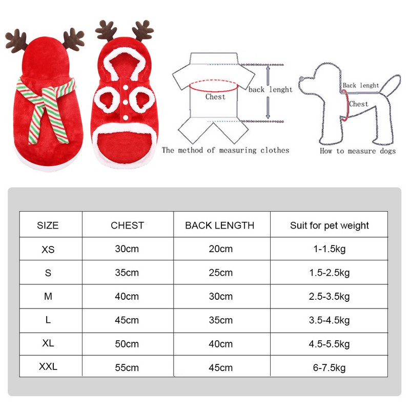 Elk Kostim Odjeća za pse Kućni ljubimci Psi Odjeća za male srednje pse Kostim Chihuahua Pet majica Topla odjeća za pse Yorkshire