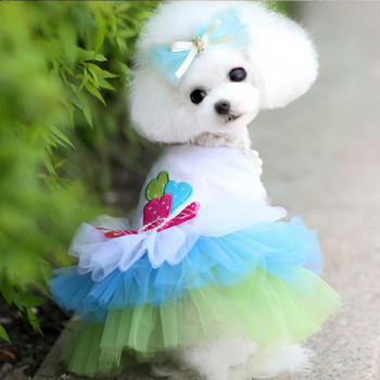 Φόρεμα για κατοικίδια Καλοκαιρινή πριγκίπισσα βαμβακερή για φούστα για περπάτημα Pet Breathable Walking Love-hearts Pattern Σκύλος για περπάτημα