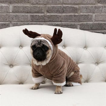 Kapmore Christmas Pet Costume Cosplay Reindeer Dog Outfit Pet Winter Clothes Dog Hoodie Pet Supplies Pet Clothing Accessories