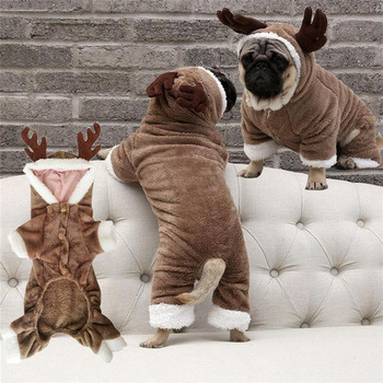 Kapmore Χριστουγεννιάτικη στολή για κατοικίδια Cosplay Στολή για σκύλους τάρανδος Χειμερινά ρούχα για κατοικίδια Κουκούλα για σκύλους Προμήθειες για κατοικίδια Αξεσουάρ ρούχα για κατοικίδια